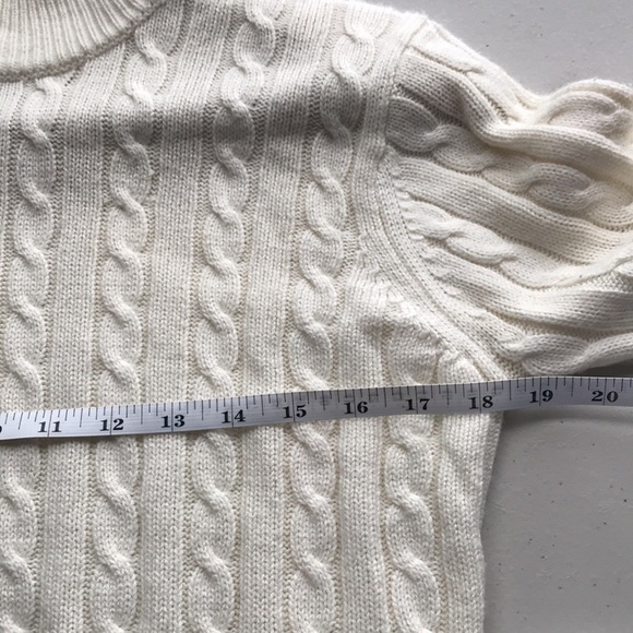 EVAN Picone cream cable knit mock neck sweater size Large - Picture 6 of 8